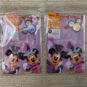Set of 2 Daiso Mickey & Minnie Halloween Theme Clear Plastic Bags
